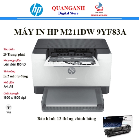 Máy in Laser đen trắng HP M211dw 9YF83A (In đảo mặt, A4, USB, LAN, WIFI)