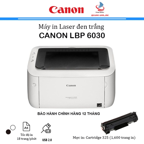 Máy In Laser Đơn Năng Canon 6030 nhỏ gọn ( in 1 mặt / USB / A4 -A5 ) Bảo Hành 12 tháng