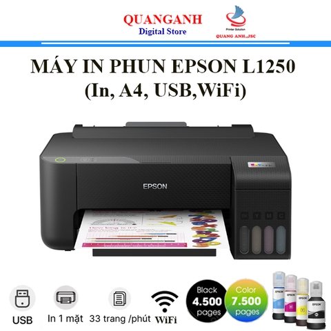 Máy in phun màu Epson L1250 (In, A4, USB, WIFI)