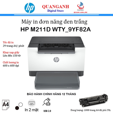 Máy in Laser đen trắng HP M211d 9YF82A (In đảo mặt, A4, USB)