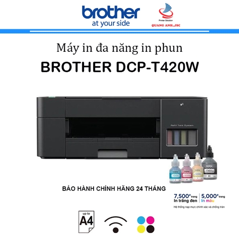 Máy in phun đa chức năng Brother DCP-T420W (A4 | A5 | In | Copy | Scan | USB | Wifi)