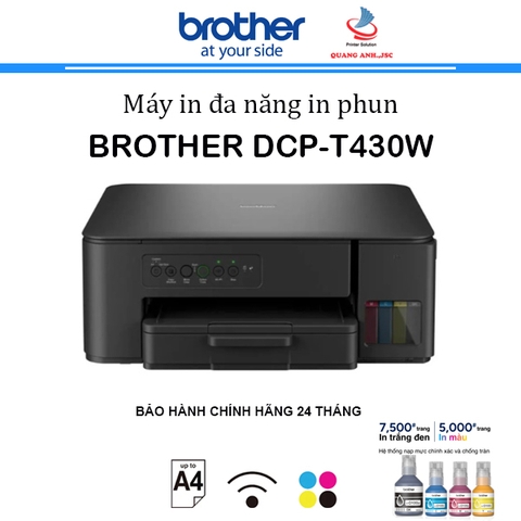 Máy in phun màu Brother DCP-T430W (A4/A5/ In/ Copy/ Scan/ USB/ WIFI)