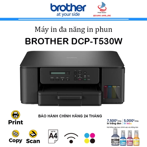 Máy in phun màu đa năng Brother DCP-T530DW (In đảo mặt | Copy | Scan | A4 | A5 | USB | WIFI)