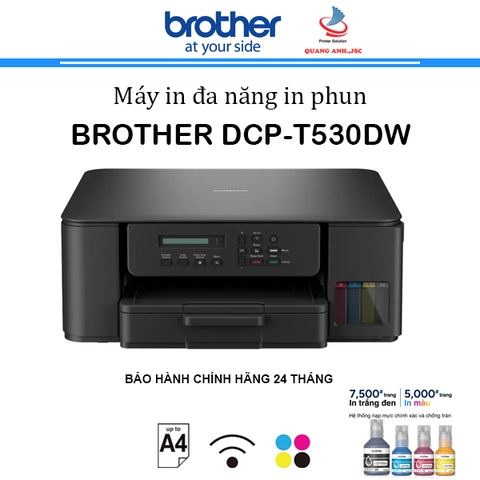 Máy in phun màu đa năng Brother DCP-T530DW (In đảo mặt | Copy | Scan | A4 | A5 | USB | WIFI)