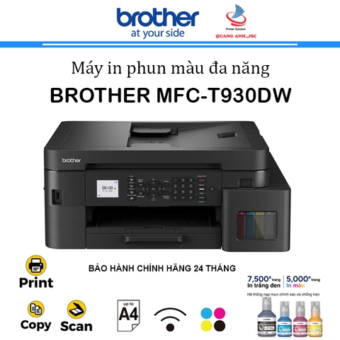 Máy in phun màu đa năng Brother MFC-T930DW (In 2 mặt | Copy | Scan | Fax | A4 | A5| USB | LAN | WIFI)