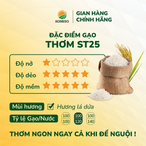 Gạo KOMESO ST25 dẻo thơm
