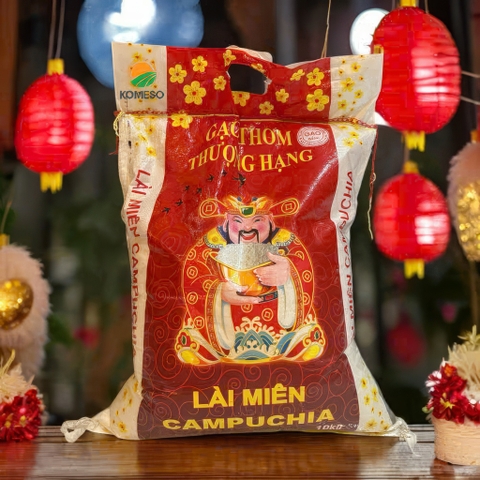 Gạo Lài Miên Sữa KOMESO túi 10kg - Gạo thơm ngon đậm đà, đạt tiêu chuẩn ATTP