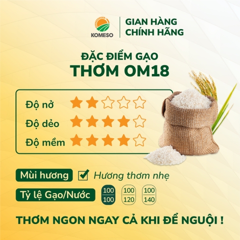 Gạo thơm OM18 KOMESO