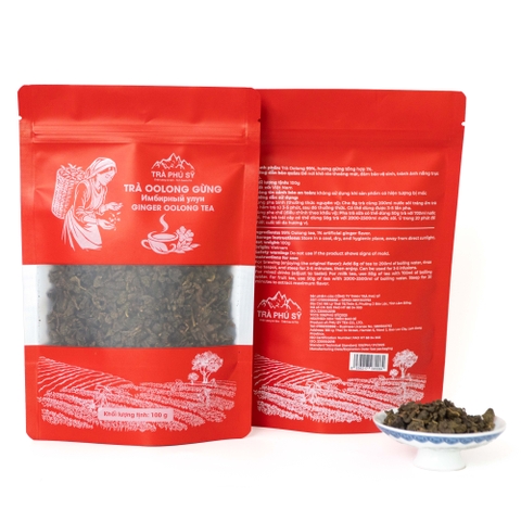 Trà Oolong Gừng - Túi zip Đỏ - Nhãn tiếng Nga