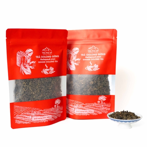 Trà Oolong Gừng - Túi zip Đỏ - Nhãn tiếng Nga