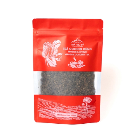 Trà Oolong Gừng - Túi zip Đỏ - Nhãn tiếng Nga