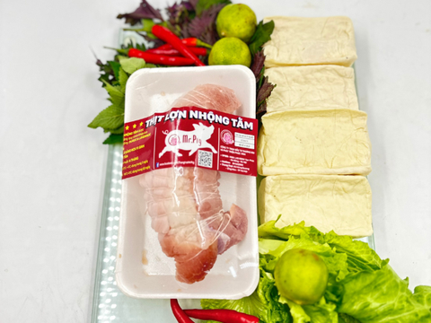 Thịt chân giò lợn vi sinh nhộng tằm Mr. Pig (túi 400gr)