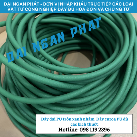 Dây đai PU tròn xanh nhám, Dây curoa PU
