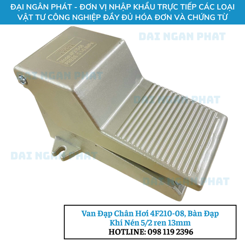Van Đạp Chân Hơi 4F210-08, Bàn Đạp Khí Nén 5/2 ren 13mm