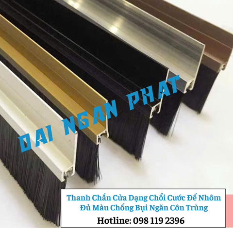 Thanh Chắn Cửa Dạng Chổi Cước Đế Nhôm Đủ Màu Chống Bụi Ngăn Côn Trùng