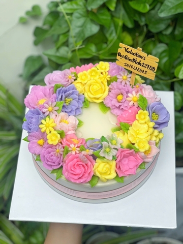 Bánh Rau Câu Viền Hoa - Size bánh 22cm