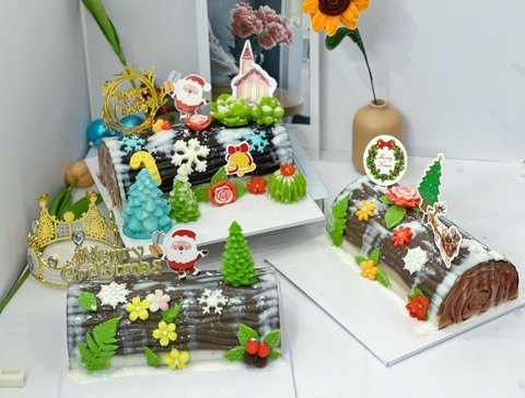 Rau Câu Flan Chủ Đề Giáng Sinh - Bánh khúc cây