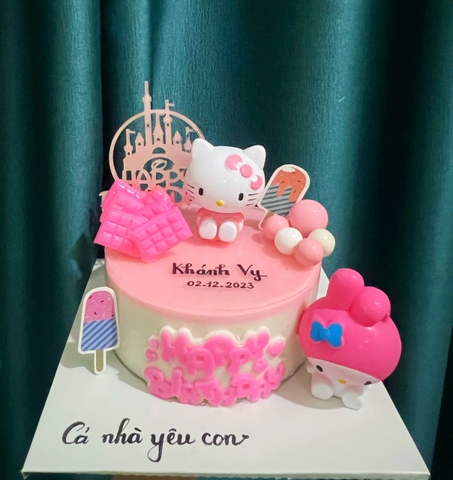 Rau Câu Sinh Nhật Bánh Flan - Mèo Kitty