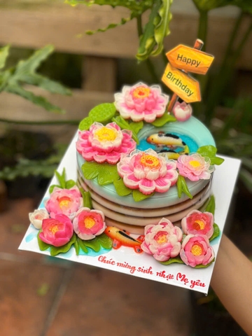 Rau Câu Sinh Nhật Hồ Cá Hoa Sen