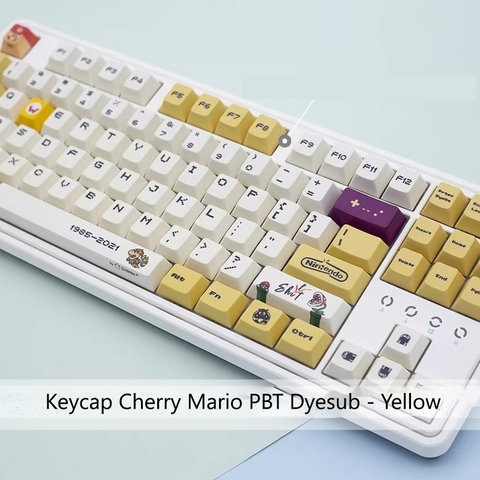 [In-stock] Keycap Cherry Mario PBT Dyesub-Yellow