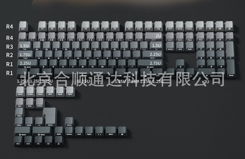 Keycap OEM PBT Ninja Gradient Xuyên led - Xám đậm