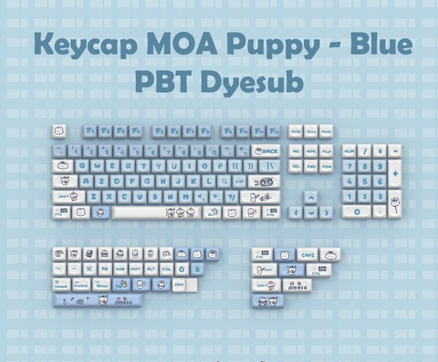 [In-stock] Keycap MOA Puppy PBT Dyesub - Xanh