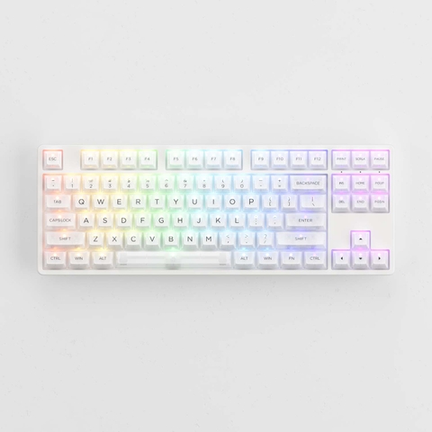Keycap AKKO set – White Transparent (PC / ASA-Clear profile / 155 nút)