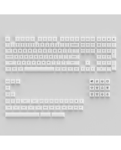 Keycap AKKO set – White Transparent (PC / ASA-Clear profile / 155 nút)