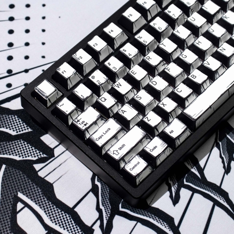 [In Stock] Keycap Cherry Mintcaps Truyện tranh PBT Dyesub - Trắng