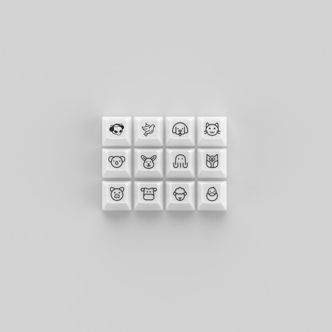Keycap AKKO set – White Transparent (PC / ASA-Clear profile / 155 nút)