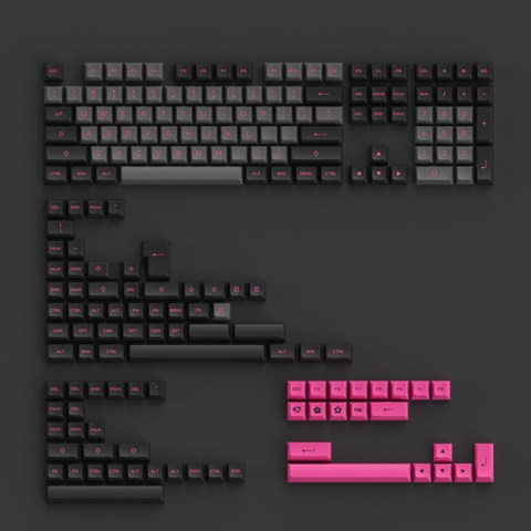 AKKO Keycap set – Black & Rose (PBT Double-Shot/ASA profile/197 nút)