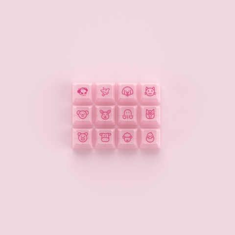 Keycap AKKO set – Pink Transparent (PC/ASA profile/158 nút)
