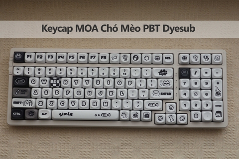 [In-stock] Keycap MOA Chó Mèo PBT Dyesub