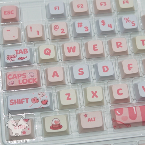 [In-stock] Keycap XDA Cream Strawberry PBT Dyesub