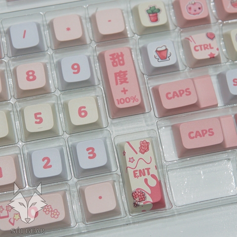 [In-stock] Keycap XDA Cream Strawberry PBT Dyesub