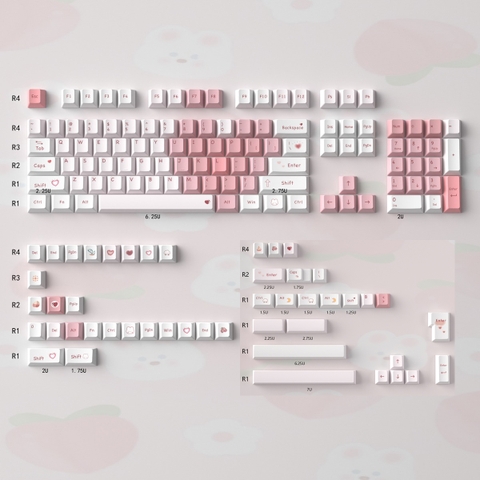 [In Stock] Keycap Cherry Mintcaps Trái tim hồng PBT Dyesub