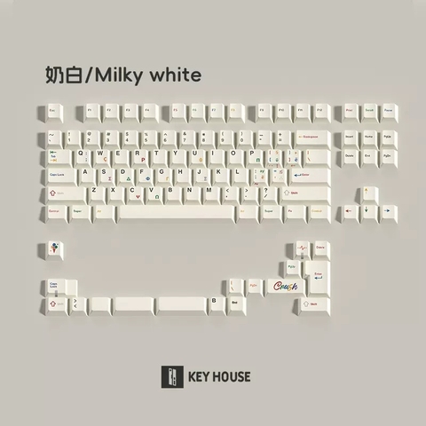 [In Stock] Keycap Key House Cherry Milky White PBT Dyesub