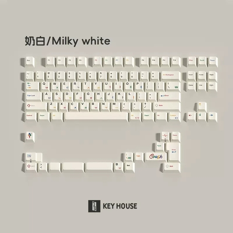 [In Stock] Keycap Key House Cherry Milky White PBT Dyesub