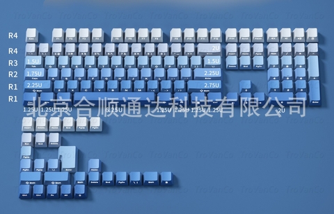 Keycap OEM PBT Ninja Gradient Xuyên led - Xanh Blue nhạt