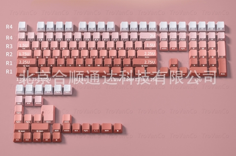 Keycap OEM PBT Ninja Gradient Xuyên led - Hồng