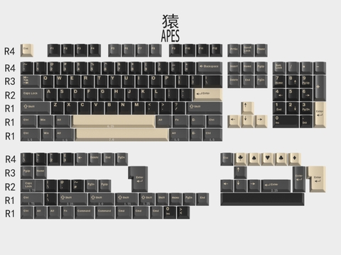 [In Stock]  Keycap Cherry Ape ABS Doubleshot Xuyên Led