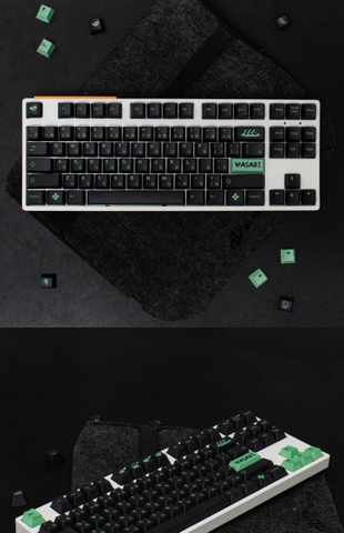 [In Stock] Keycap Cherry Wasabi PBT Dyesub Xuyên Led