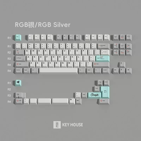 [In Stock] Keycap Key House Cherry Star Silver PBT Dyesub