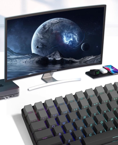 [In stock] Keycap OEM PBT Ninja Gradient Xuyên led - Đen