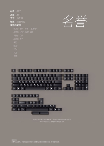 Keycap Walker Cherry  Black - Reputation PBT Dyesub
