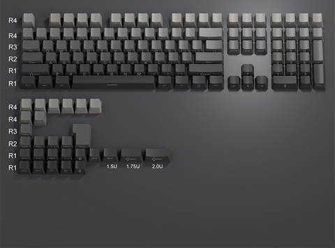 [In stock] Keycap OEM PBT Ninja Gradient Xuyên led - Đen