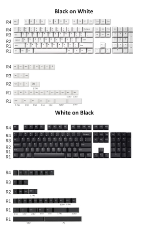 [In Stock] Keycap Cherry White On Black | PBT Doubleshot | 139 nút