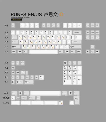 Keycap Cherry JC PBT Dyesub RUNES