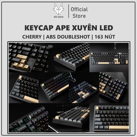 [In Stock]  Keycap Cherry Ape ABS Doubleshot Xuyên Led