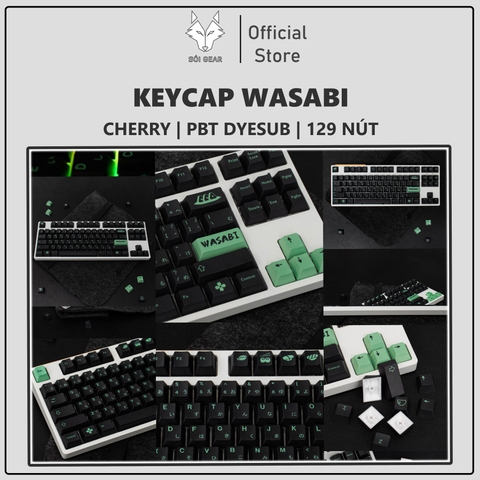 [In Stock] Keycap Cherry Wasabi PBT Dyesub Xuyên Led